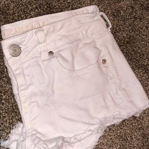 American Eagle White Jean Shorts